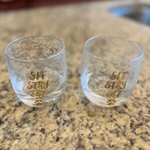Sit Stay Eat Whisky Glasses